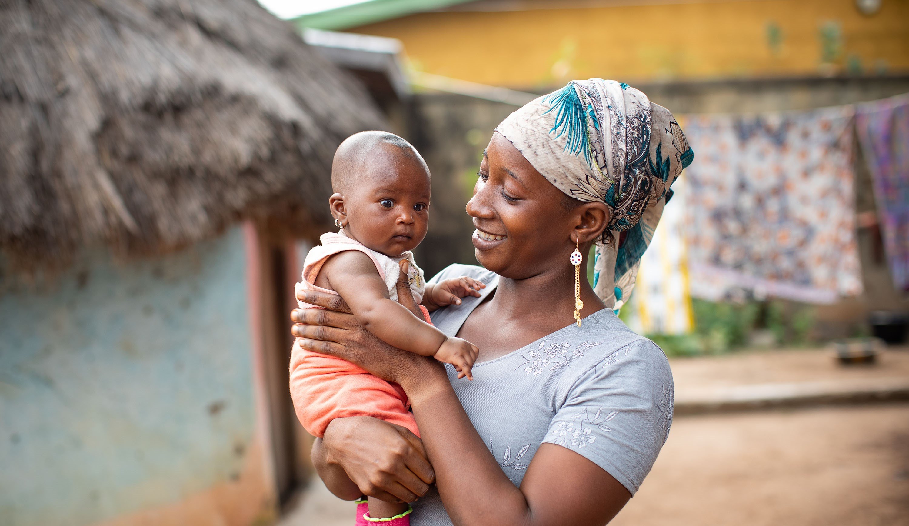 A mom and baby in the Gambia