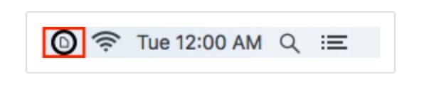 If the ConnectEasy app is running, a paper icon should be visible on your Mac dashboard.