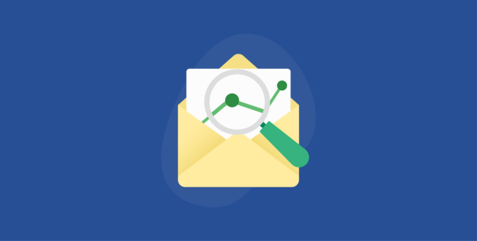 Envelope with paper and a magnifying glass in it
