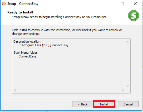 Select Install when prompted. 